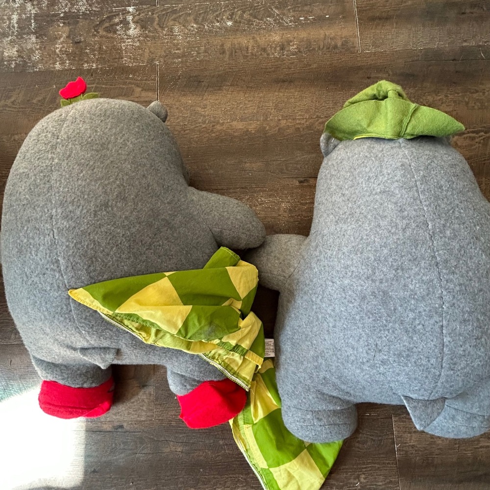 Vintage 1999 Crocodile Creek George and Martha Hippo Plush Set 20 inch Grey - Picture 5 of 7